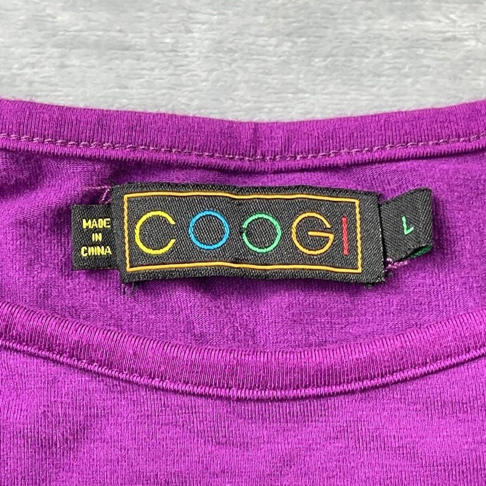 Coogi Dress Size Large Purple Split Sleeve Rope Strap Fitted Rhinestone - Picture 5 of 12